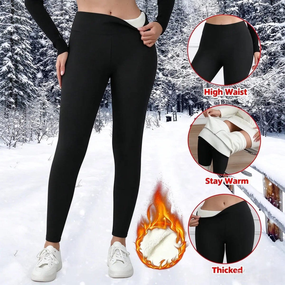 Women's High Waist Fleece Lined Thermal Pants