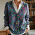 Women's Vintage Floral Art Pattern Print Buttoned Cardigan Sweater