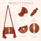 Bohemian PU Crossbody Bag with Western Fringe Tassels & Zipper Closure