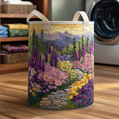 Mountain Wildflower Quilted Laundry Basket