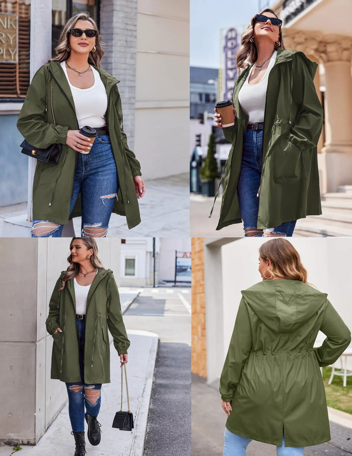 Women's Lightweight Waterproof Rain Coat with Hood
