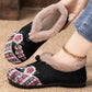 Women’s Winter Ankle Floral Embroidered Shoes