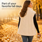 Womens Warm Button Down Sherpa Fleece-Look Vest
