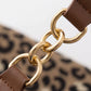 Leopard Print Tote with Chain Detail