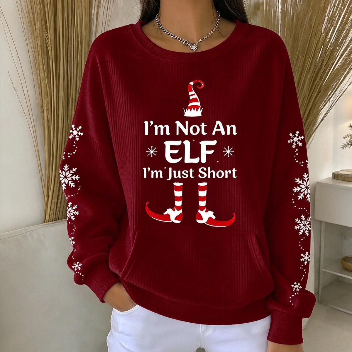 Women Christmas Crew Neck Printing Casual Sweatshirt