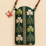 Celtic Shamrock Quilted Slim Phone Crossbody Bag