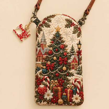 Village Tree Gifts Christmas Quilted Slim Phone Crossbody Bag