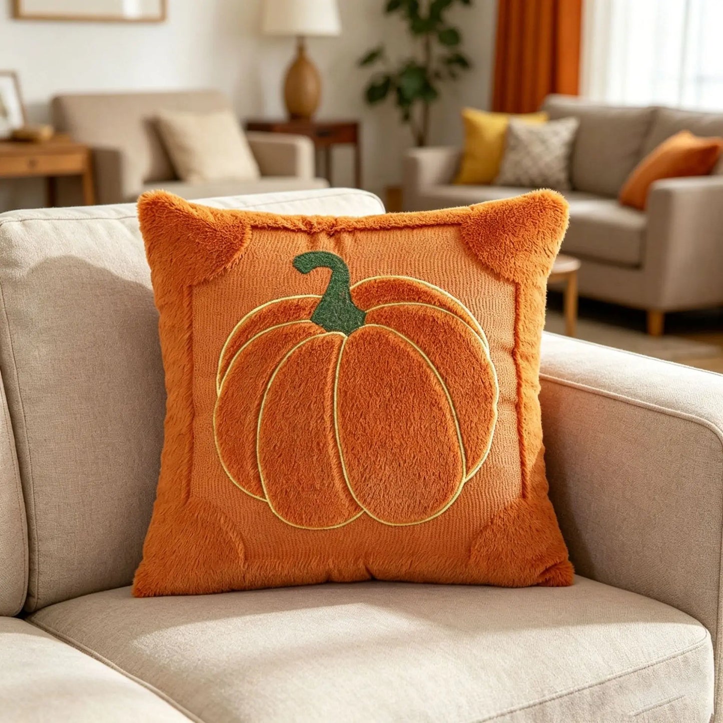 2-Pack 3D Jacquard Pumpkin Pillow Covers