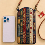 Books Quilted Slim Phone Crossbody Bag
