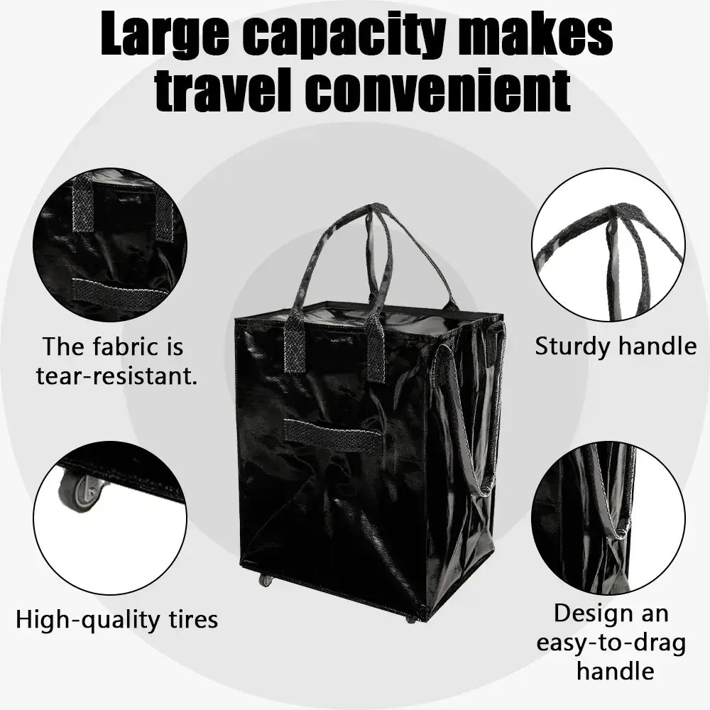 Reusable Rolling Grocery Bag with Wheels