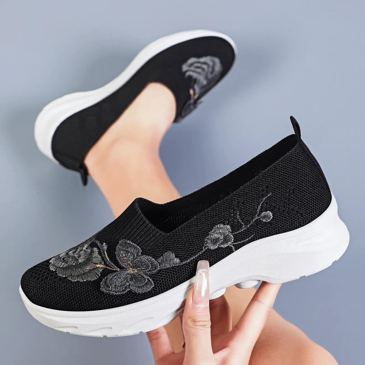 Women's Butterfly Embroidered Loafers