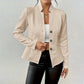 Textured Knit Stand-Collar Open-Front Blazer