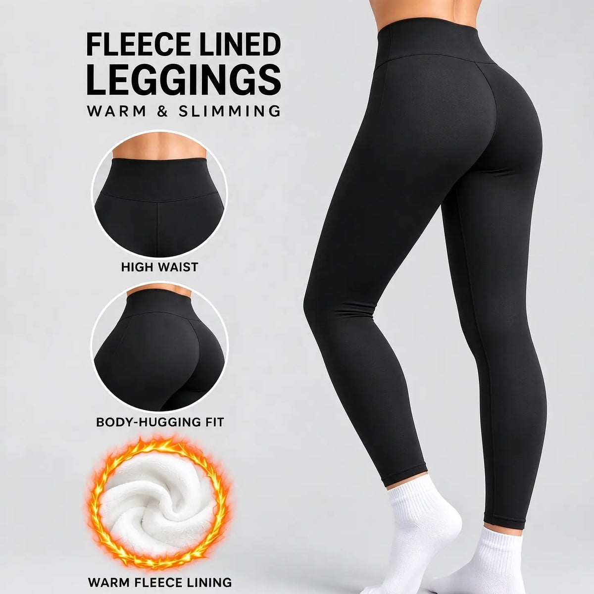 Women's High Waist Fleece Lined Thermal Pants