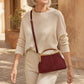 Women's Suede Structured Top Frame Crossbody Bag
