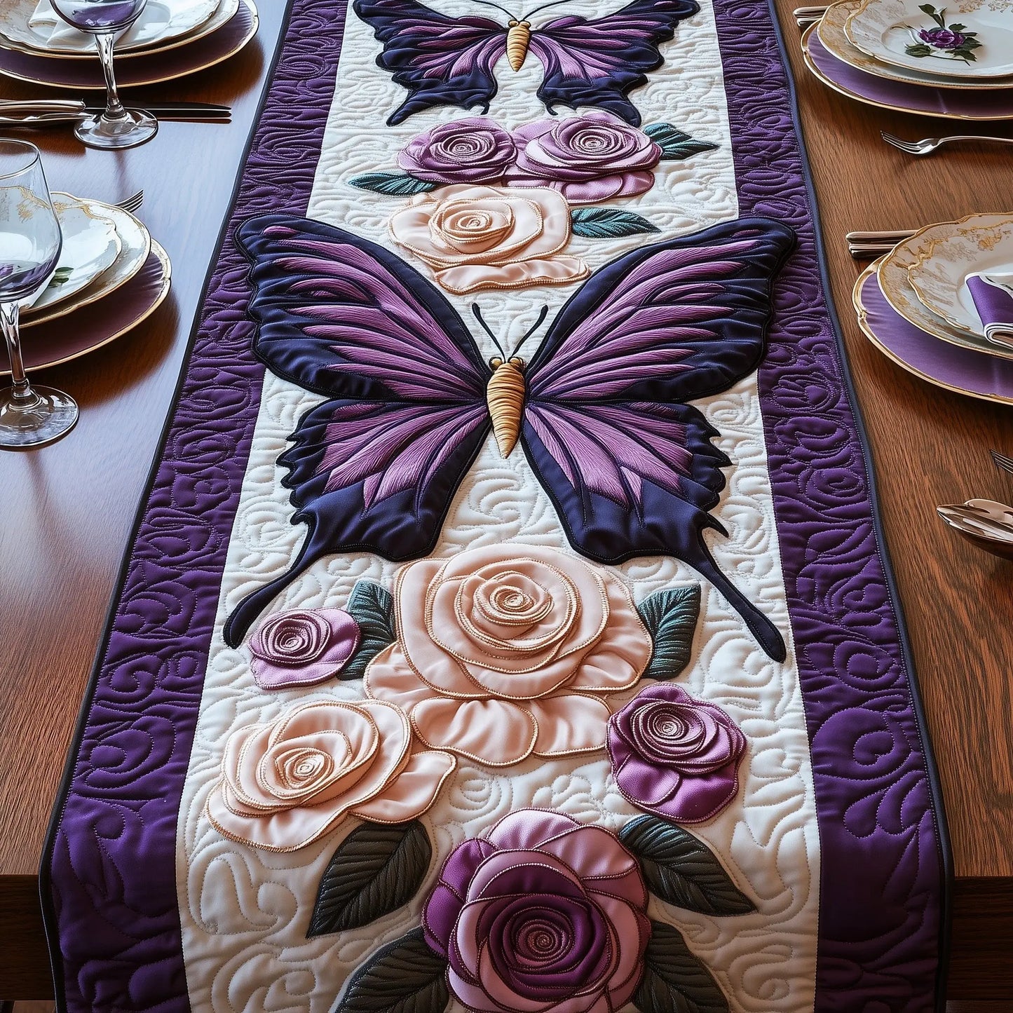 Butterfly Garden Quilted Table Runner