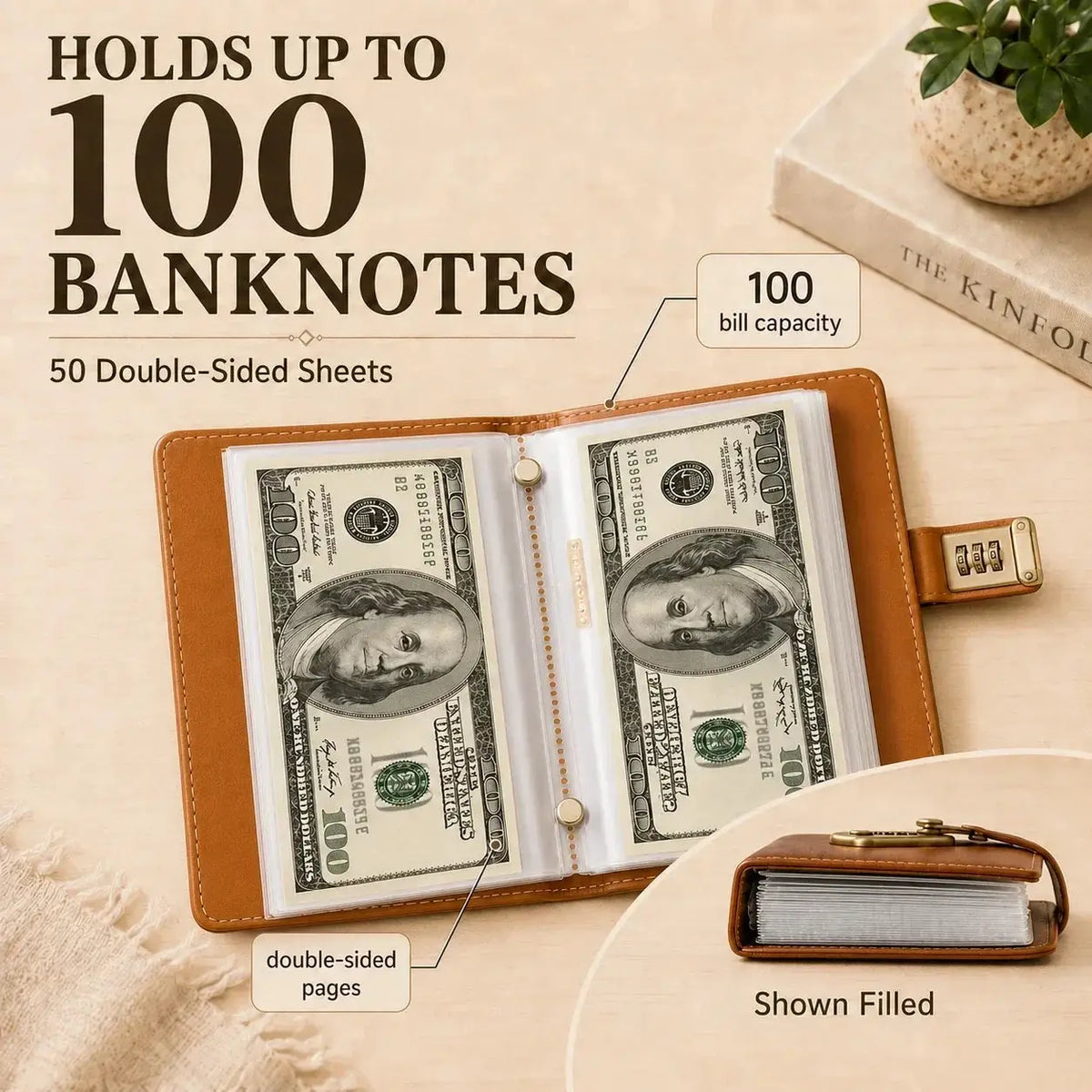 A6 Savings Notebook with Lock - Budget Planner & Organizer