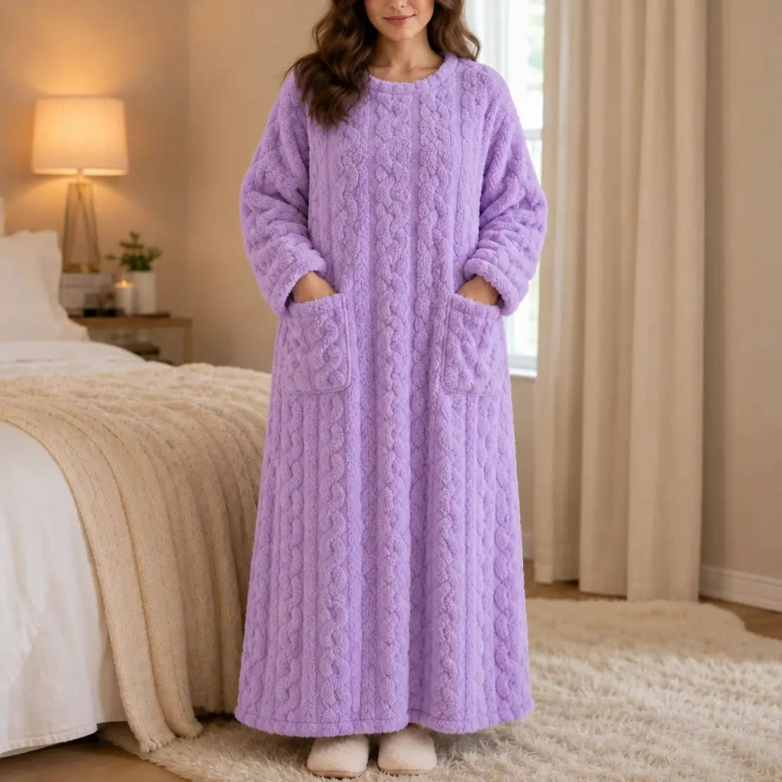 Women's Thick Long-Sleeve Look House Dress