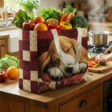Sleeping Basset Hound Quilted Shopping Bag