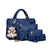 4-Piece PU Leather Tote Crossbody Matching Handbag Set
