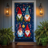 Four Cute Christmas Gnomes Quilted Door Cover