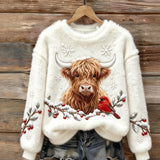 Highland Cow Cozy Plush Sweatshirt
