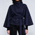 Women's Mandarin Collar Coat with Slanted Button Row