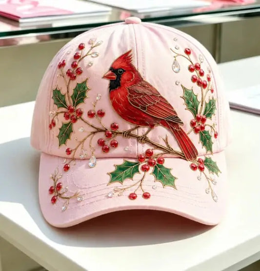 Cardinal Berry Garden 3D-printed Creature Pattern Cap