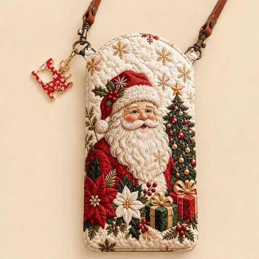 Vintage Santa Quilted Slim Phone Crossbody Bag