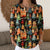 Christmas Retro 3D Digital Print Polo Sweatshirt With Buttons