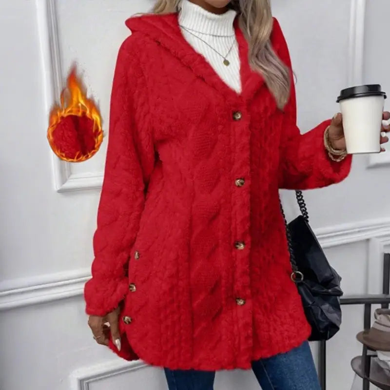 Women’s Plush Cardigan | Oversized Fit, Button Front