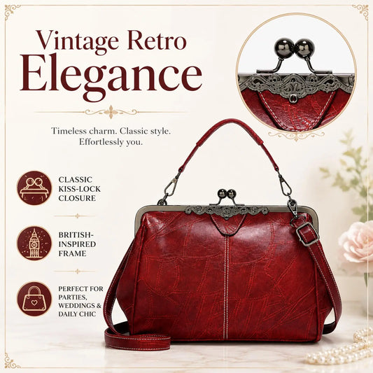 💼2026 New Kattee Elegant Waterproof Women’s Leather Kiss-Lock Tote Handbag