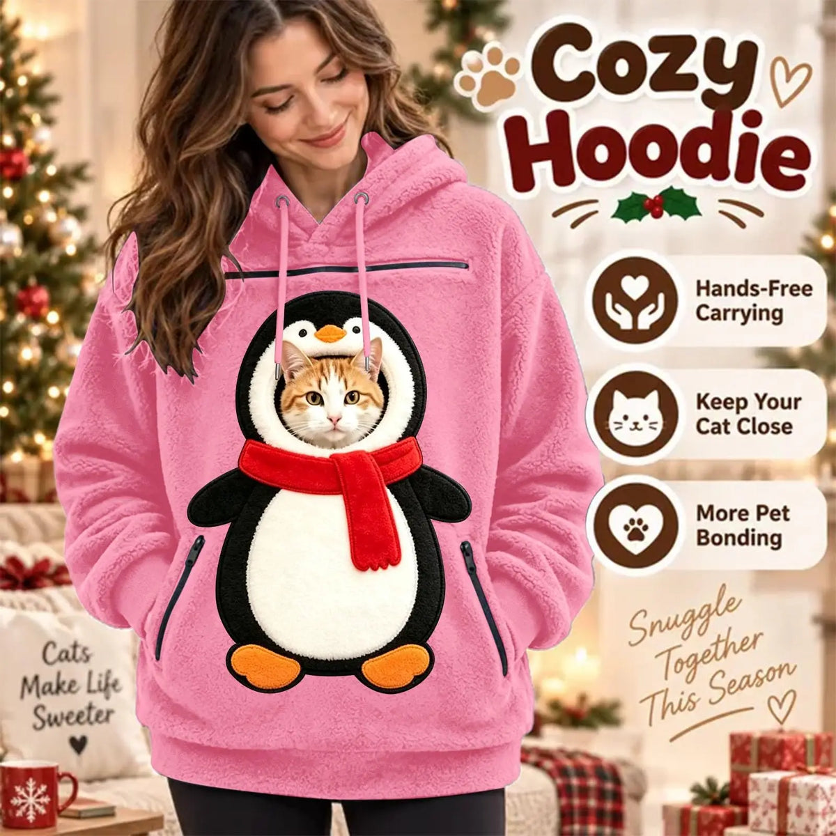 Christmas Pet Carrier Hoodie