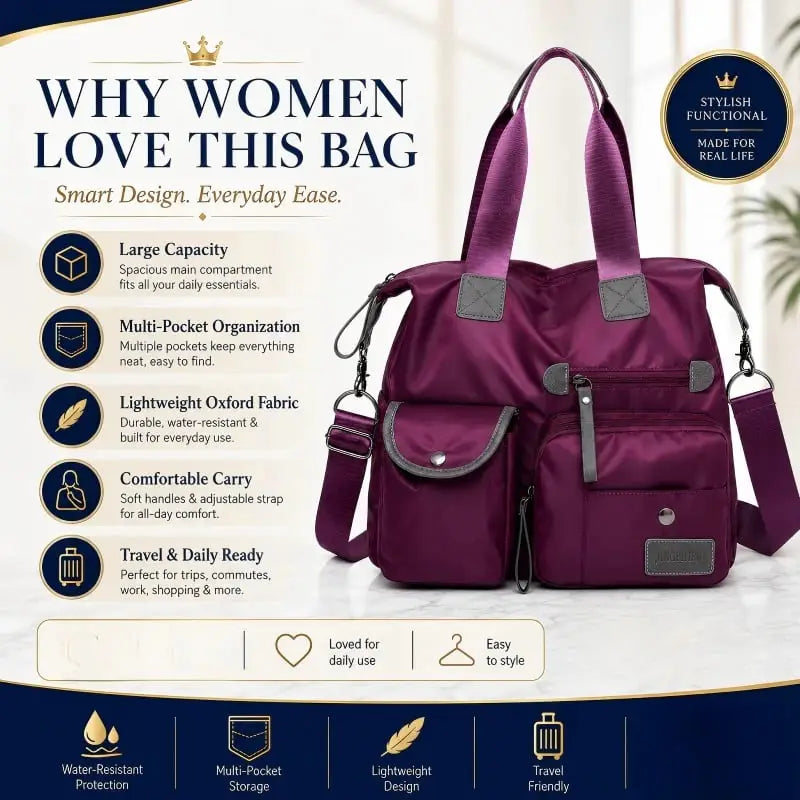 Large Capacity Waterproof Multi-Pocket Tote Bag