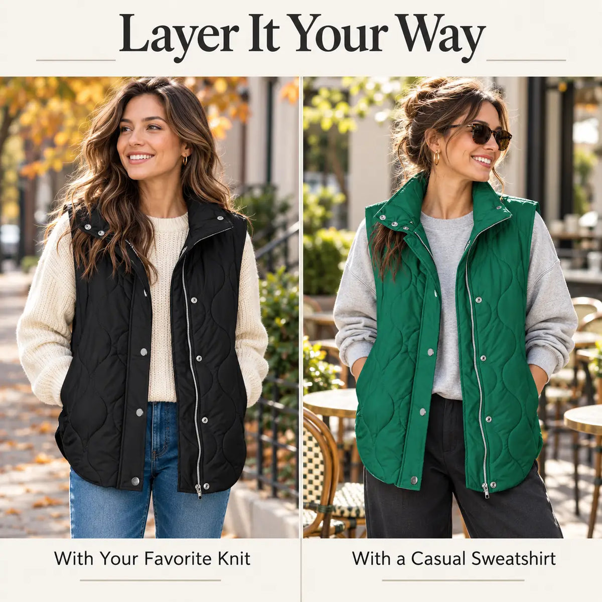 Women's Quilted Hooded Puffer Vest