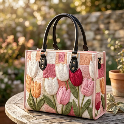Tulip Quilted Leather Strap Bible Handbag
