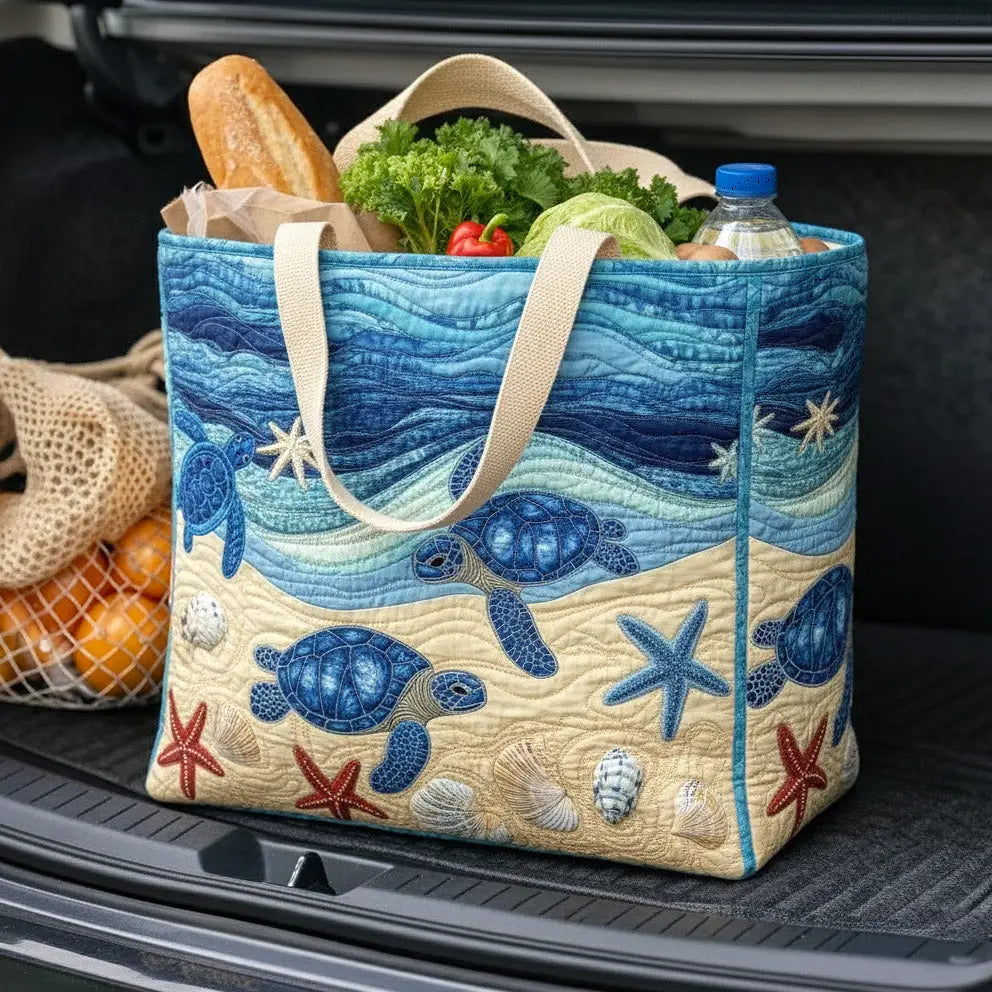 Ocean Turtle Quilted Shopping Bag