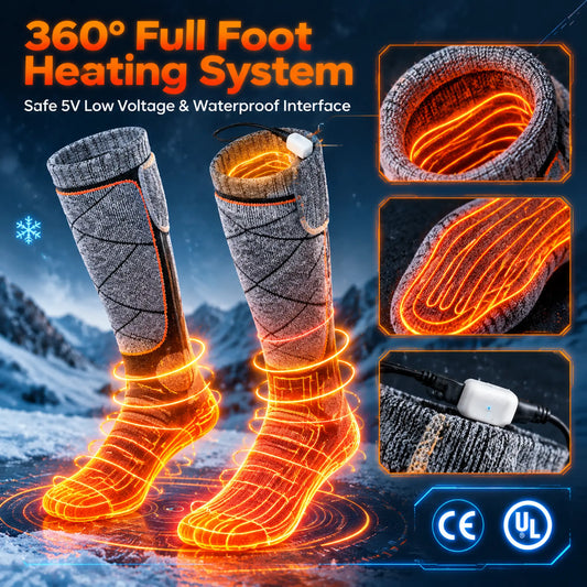 Heated Thermal Socks With Three Adjustable Temperature Settings