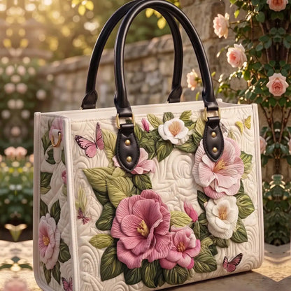 Camellia Quilted Leather Strap Bible Handbag