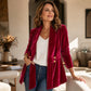 Full Size Velvet Open-Front Cardigan Plus Size