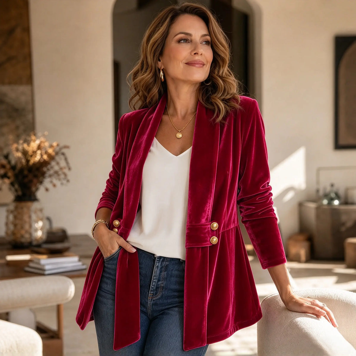 Full Size Velvet Open-Front Cardigan Plus Size