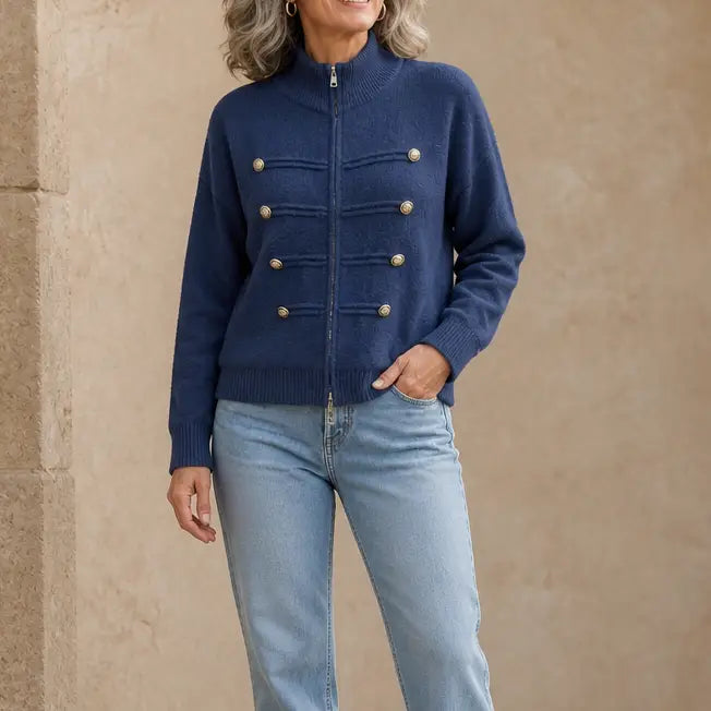 Two-Way Zip Sweater Jacket
