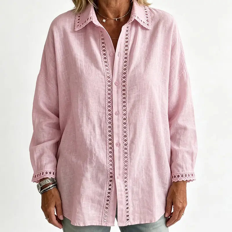 Women's Casual Spliced Long Sleeve Blouse