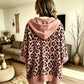 Comfortable And Casual Leopard-print Knitted Hoodie
