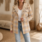 Sherpa-Lined Plaid Flannel Shacket