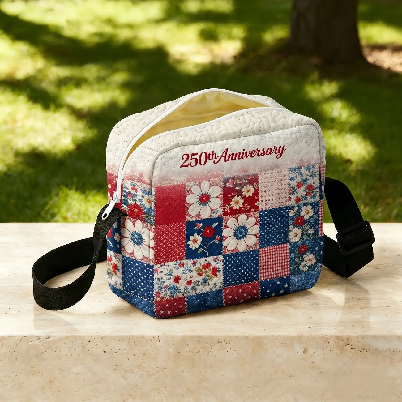 250th Anniversary Floral Quilted Crossbody Bag