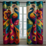 Colorful Feathers Quilted Curtains