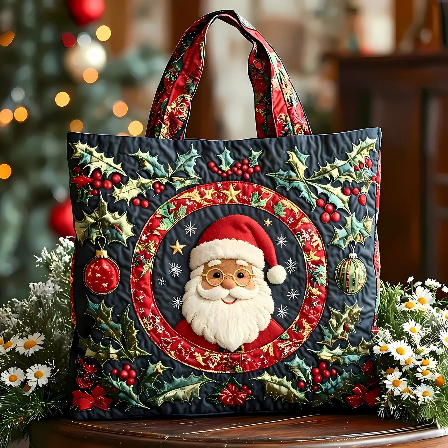 Santa Claus Handmade Tote Bag