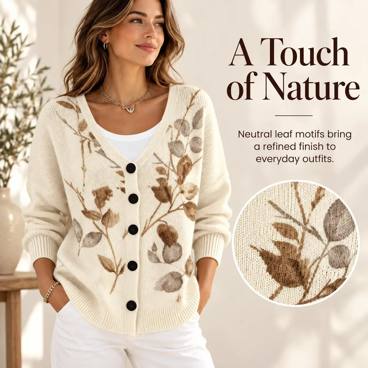 Comfortable Button-up Faux-knit Cardigan
