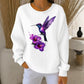 Women's Hummingbird Flower Art Print Casual Sweatshirt