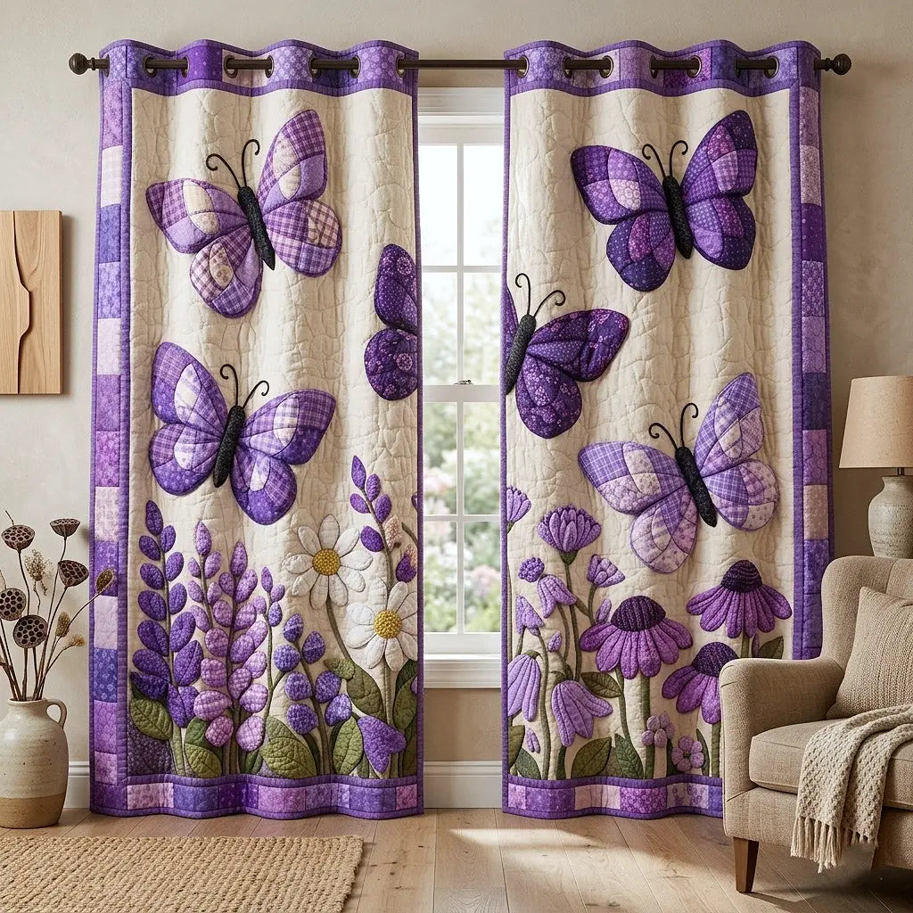 Meadow Flutter Quilted Curtains